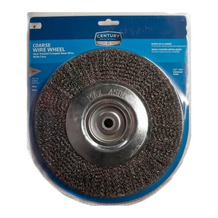 Century Drill & Tool Century Drill 76868 Bench Grinder Wire Wheels 8" Dia. Steel Crimped 76868